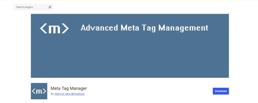 Advanced Meta Tag Manager, WordPress plugin.